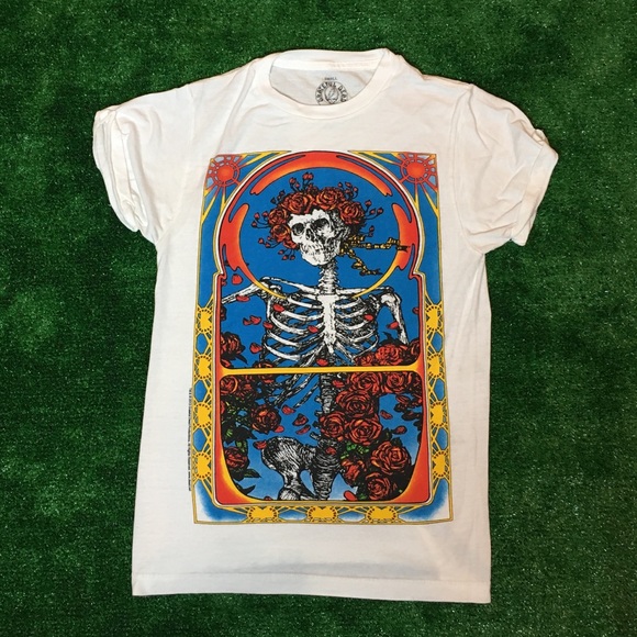 Vintage Tops - VTG Grateful Dead Skeleton Rose Crown Tee